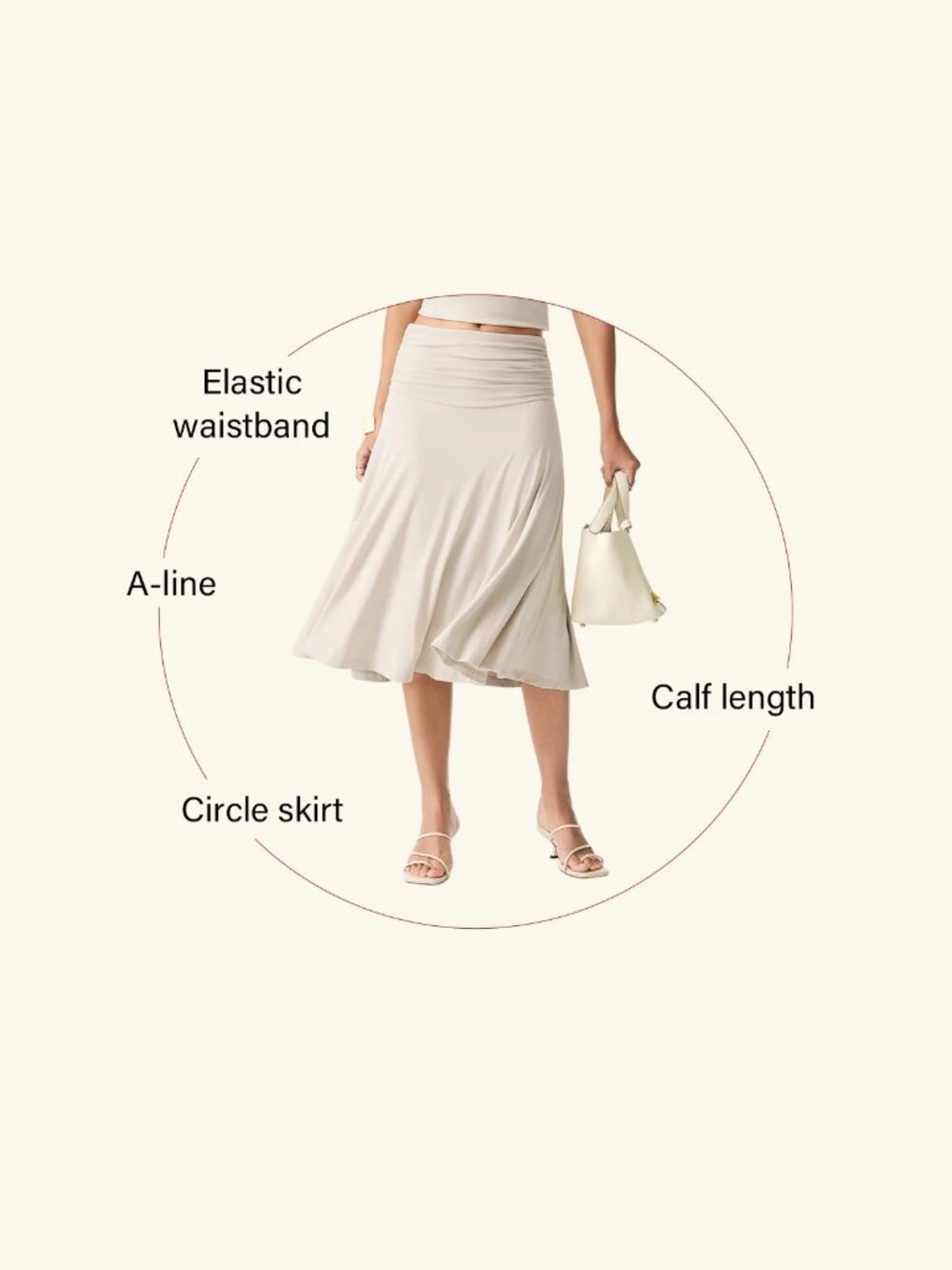 NWT OGL Eco-SkinKiss® Flowy Side Ruched A-line Midi Skirt Butter Yellow Medium - Picture 10 of 16